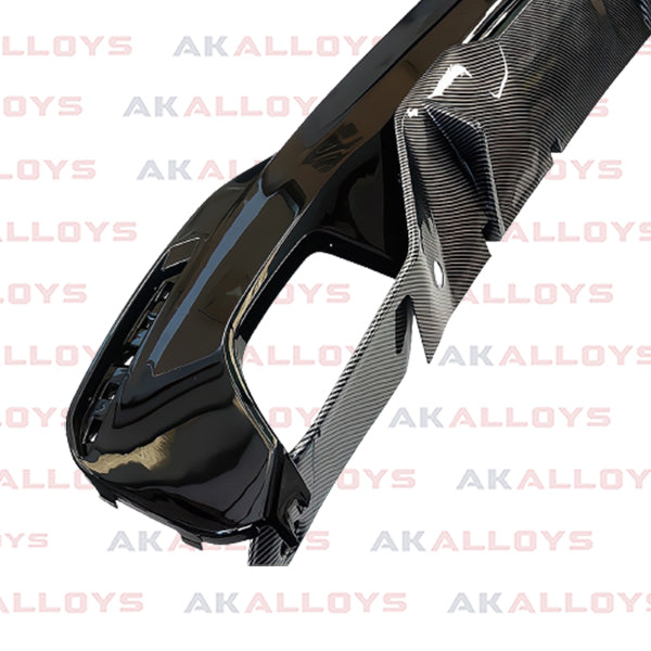 BMW REAR DIFFUSER DUAL EXIT GLOSS BLACK CARBON LOOK