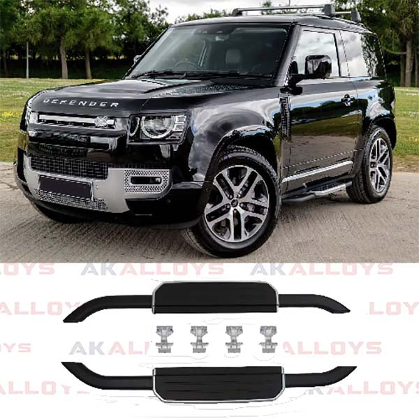 LAND ROVER TYLE RUNNING BOARDS SILVER – PAIR