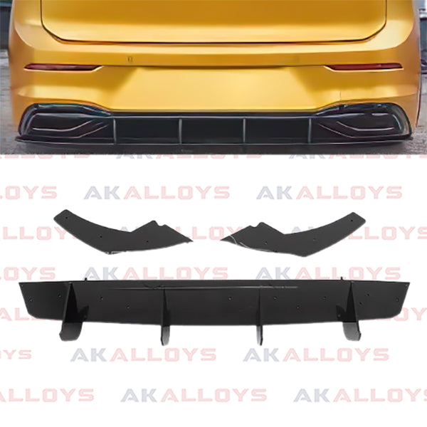 VOLKSWAGEN REAR BLADE STYLE DIFFUSER & SIDE SPLITTERS - GLOSS BLACK