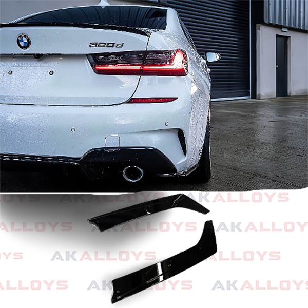 BMW REAR SPATS EXTENSTIONS FOR M SPORT BUMPER IN GLOSS BLACK