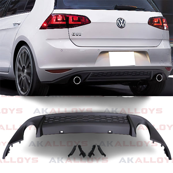 VOLKSWAGEN GTI REAR DIFFUSER DUAL SINGLE EXIT - GLOSS BLACK