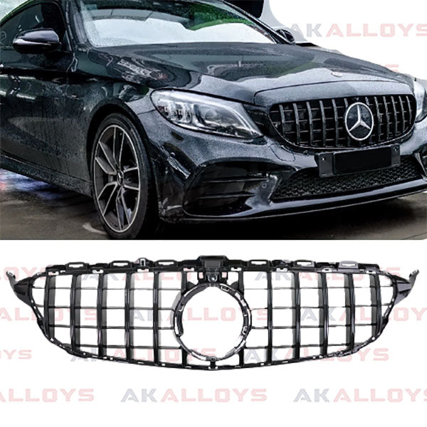 MERCEDES FACELIFT FRONT GRILL - PANAMERICANA GT-R STYLE ALL BLACK