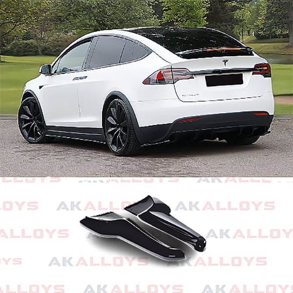 TESLA MAXTON REAR BUMPER SIDE SPLITTERS V2 IN GLOSS BLACK RISPER MAX