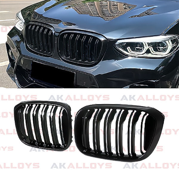 BMW DUAL SLAT KIDNEY GRILL GLOSS BLACK